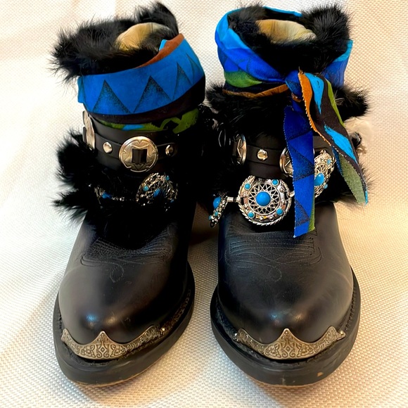 Durango Men’s Size 10 Rare Steampunk Black Leather Cowboy Boots - Picture 3 of 12